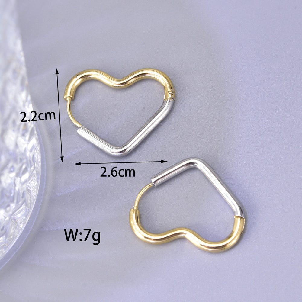 Drawing Sweet Pattern Solid Love Heart Gold-plated Texture Fashionable Earrings