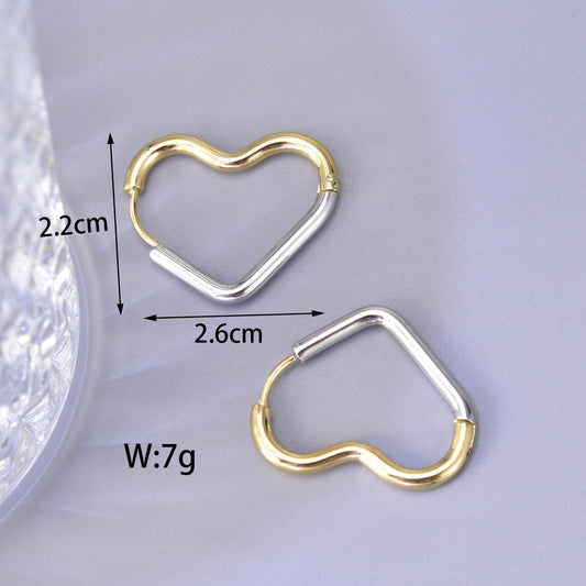 Drawing Sweet Pattern Solid Love Heart Gold-plated Texture Fashionable Earrings