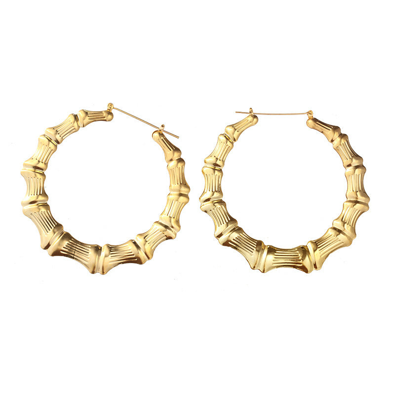 Women's Punk Ear Style Bamboo Joint Exaggerated Earrings