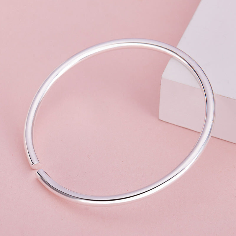 Women's & Men's Female Glossy Fashion Sier-plated Solid For Bracelet