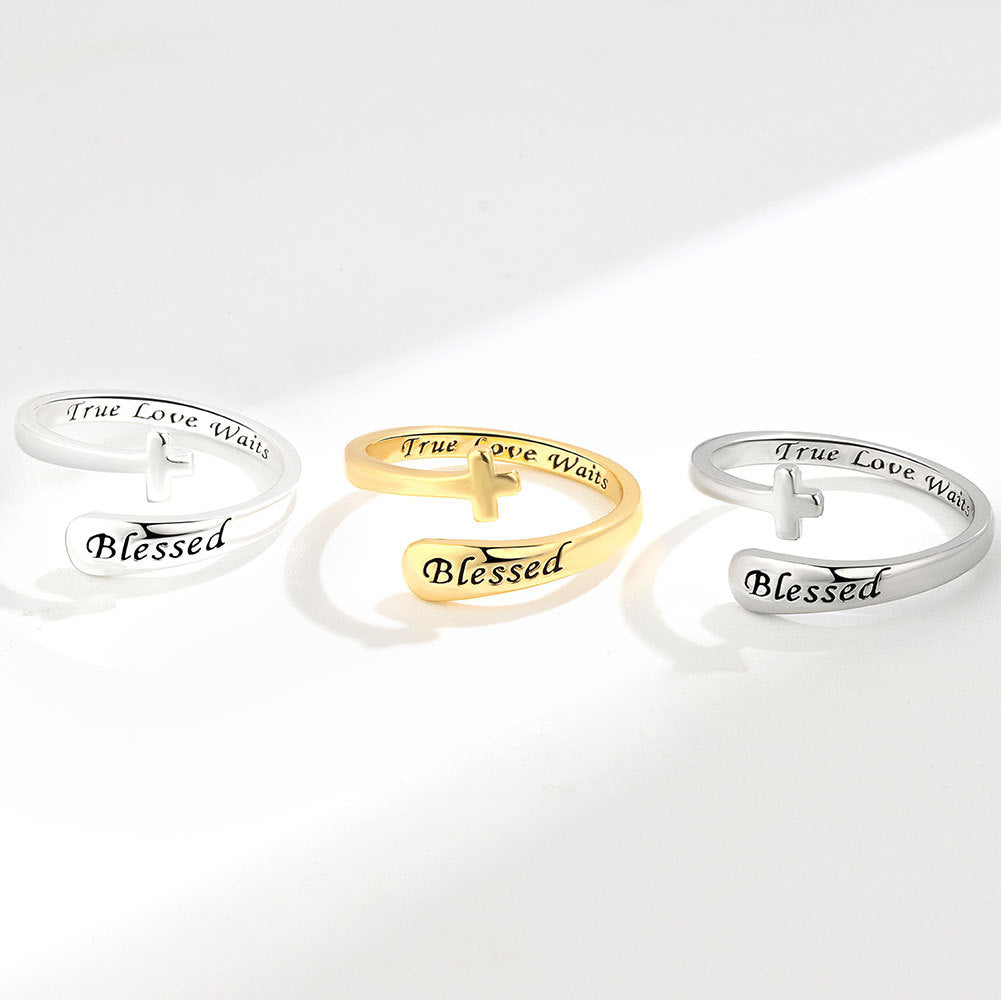 Classy Elegant Engraved Dual Layer Open-end Rings