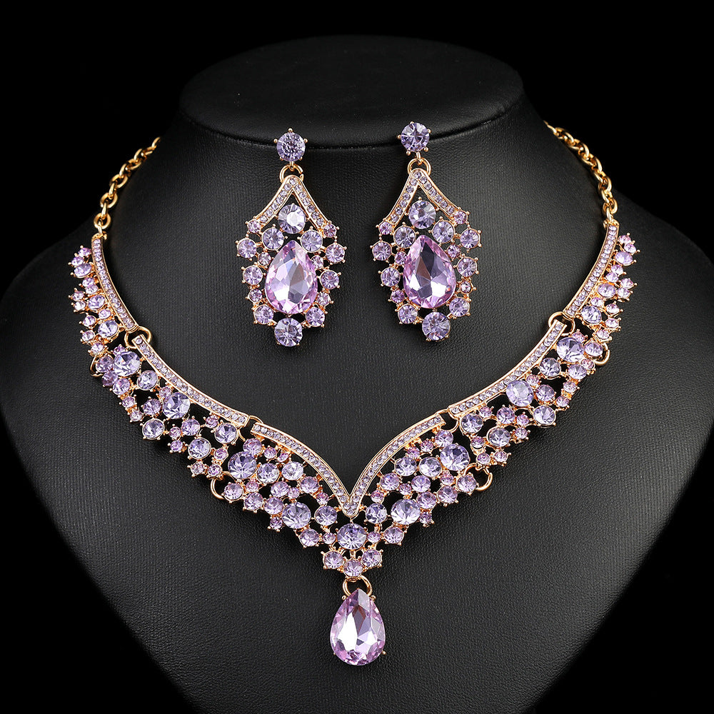 Vintage Exaggerated Luxury Crystal Banquet Formal Necklaces