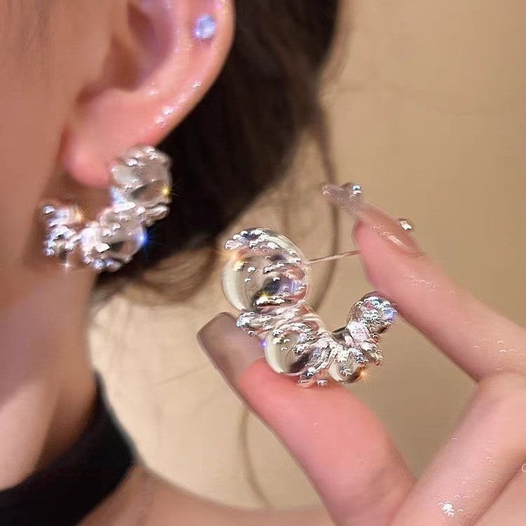 Women's Summer Super Match Mori Style Colorful Crystals Butterfly Long For Stud Earrings