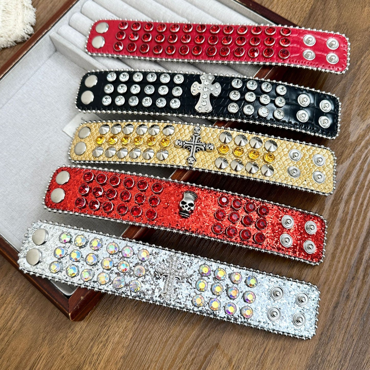 Trendy Cross Rhinestone Female Skull Hip Hop Bracelet