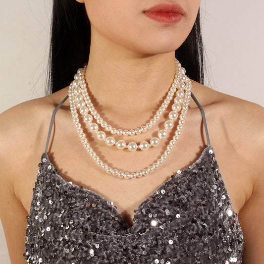 Fashion Ornament Imitation Pearl Short Lady Necklaces