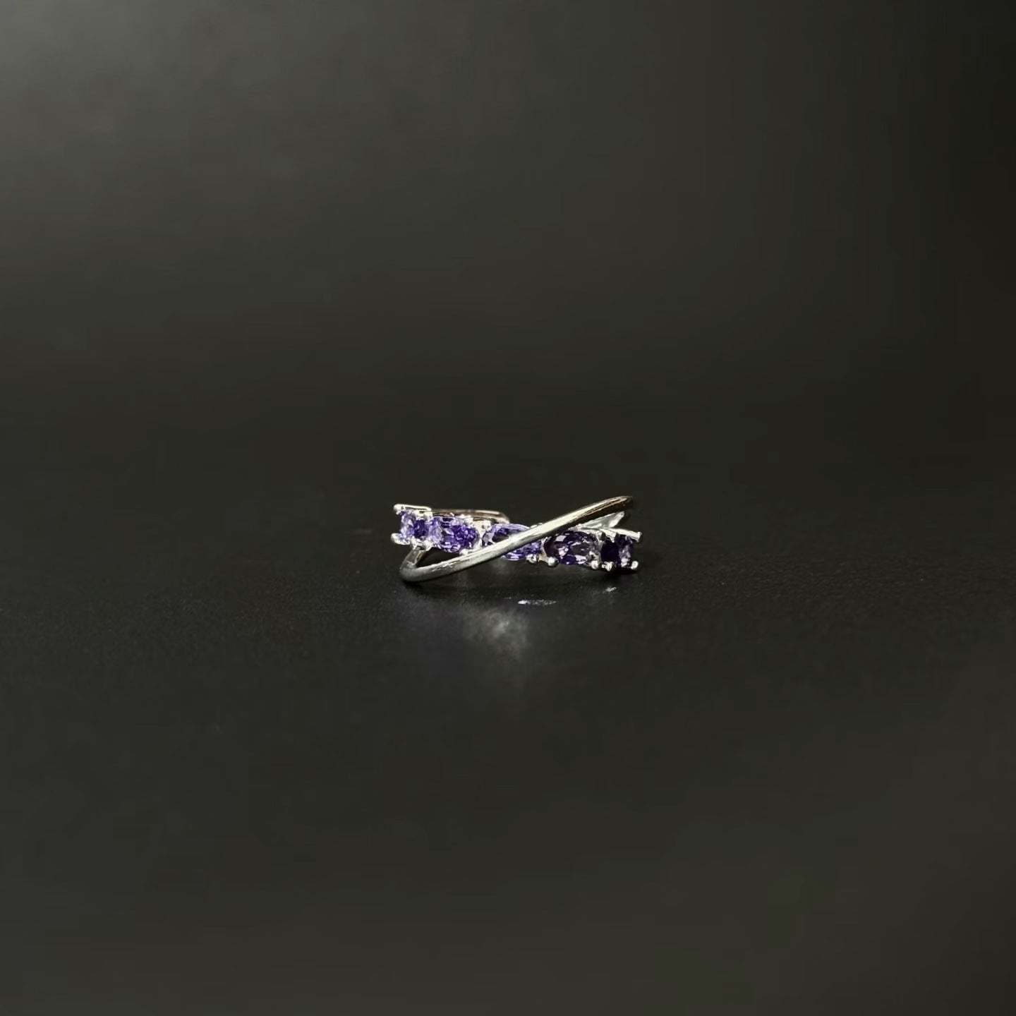 Women's Purple Track Style Light Luxury Versatile Exquisite Ring
