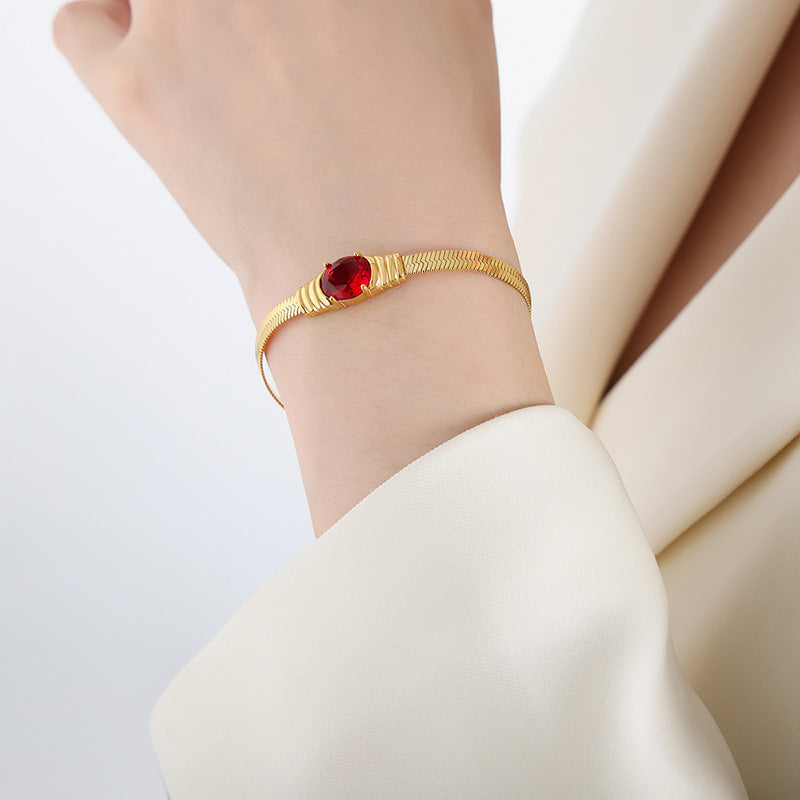 Luxury Fashion Glass Stone Zircon Female Niche Bracelets