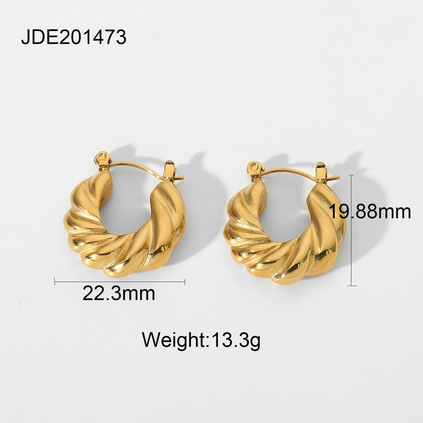 Women's Claw Bag Gold Plated Stainless Steel Ring-shaped Earrings