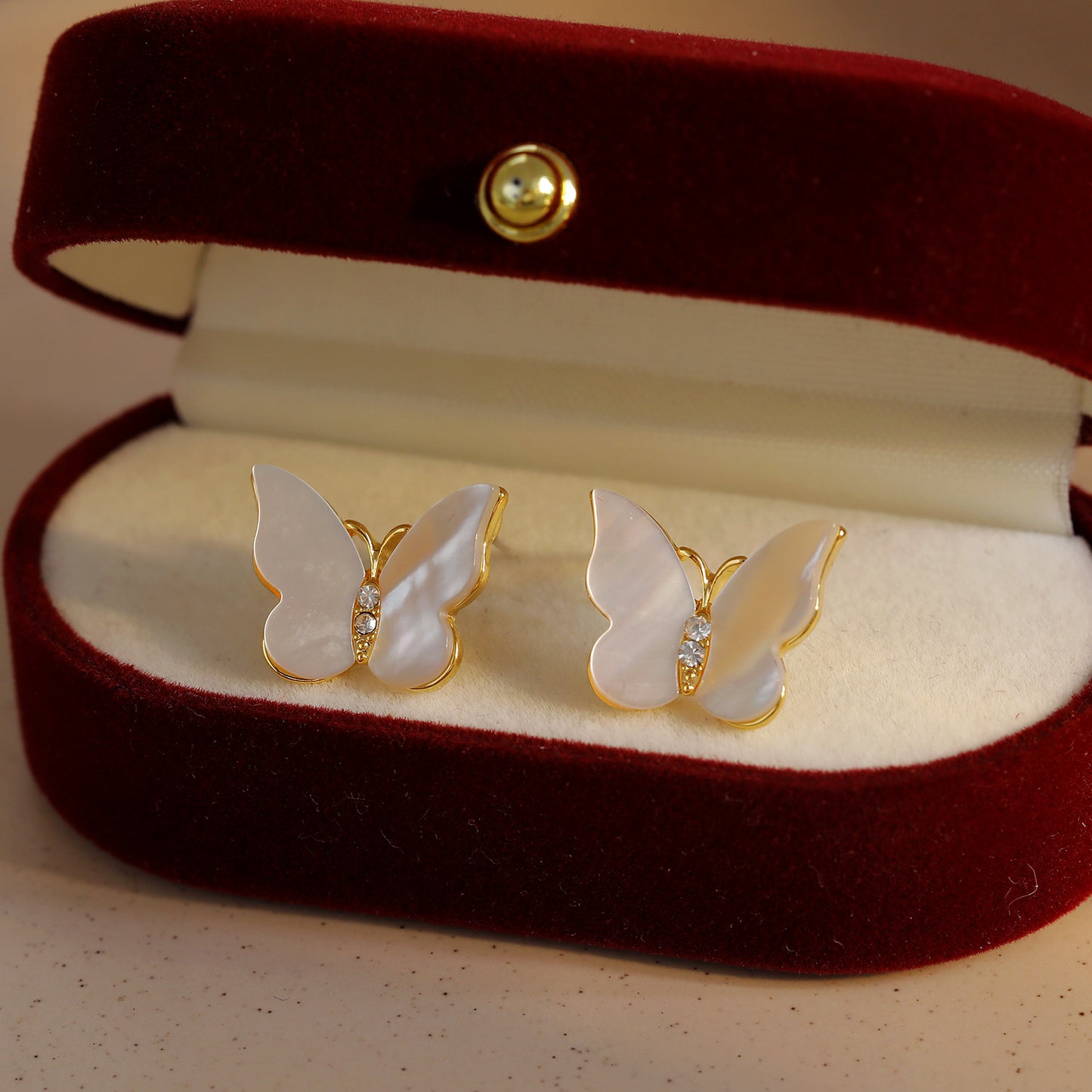 Needle White Fritillary Butterfly Female Design Rings