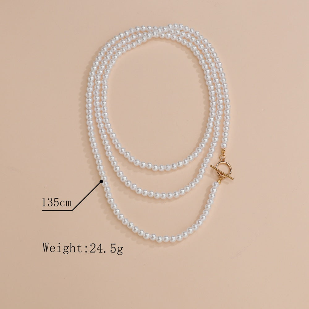 Women's Fashionable Elegant Urban Simple Pearl Twin Necklaces