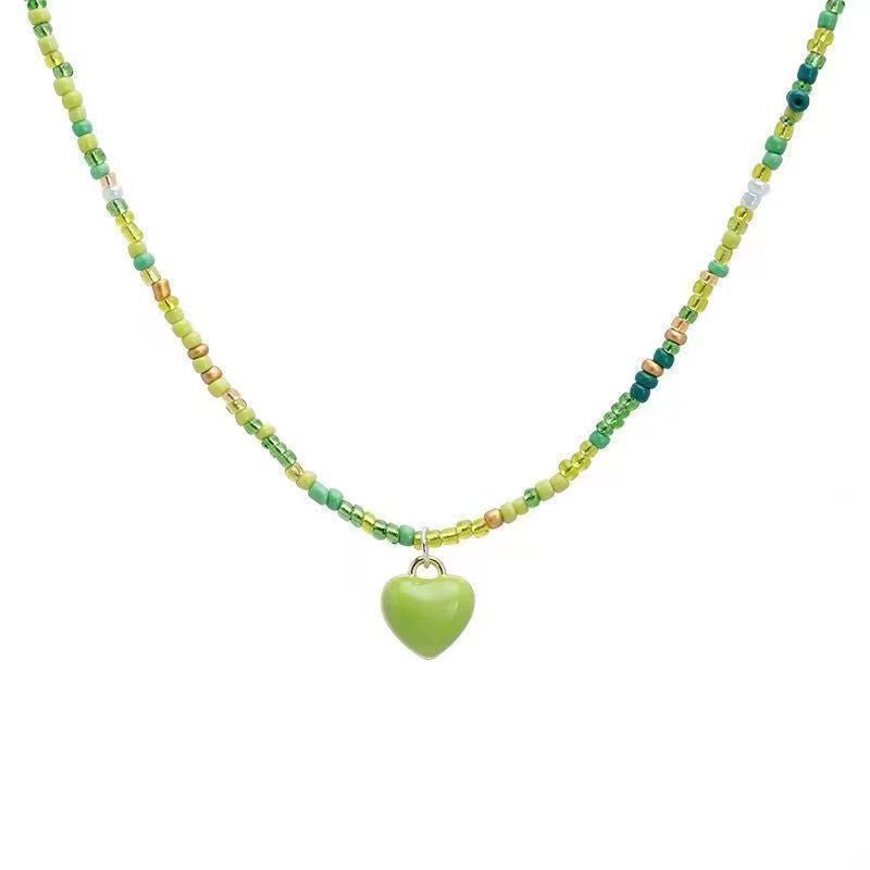 Colorful Beaded Love Female Niche Design Necklaces