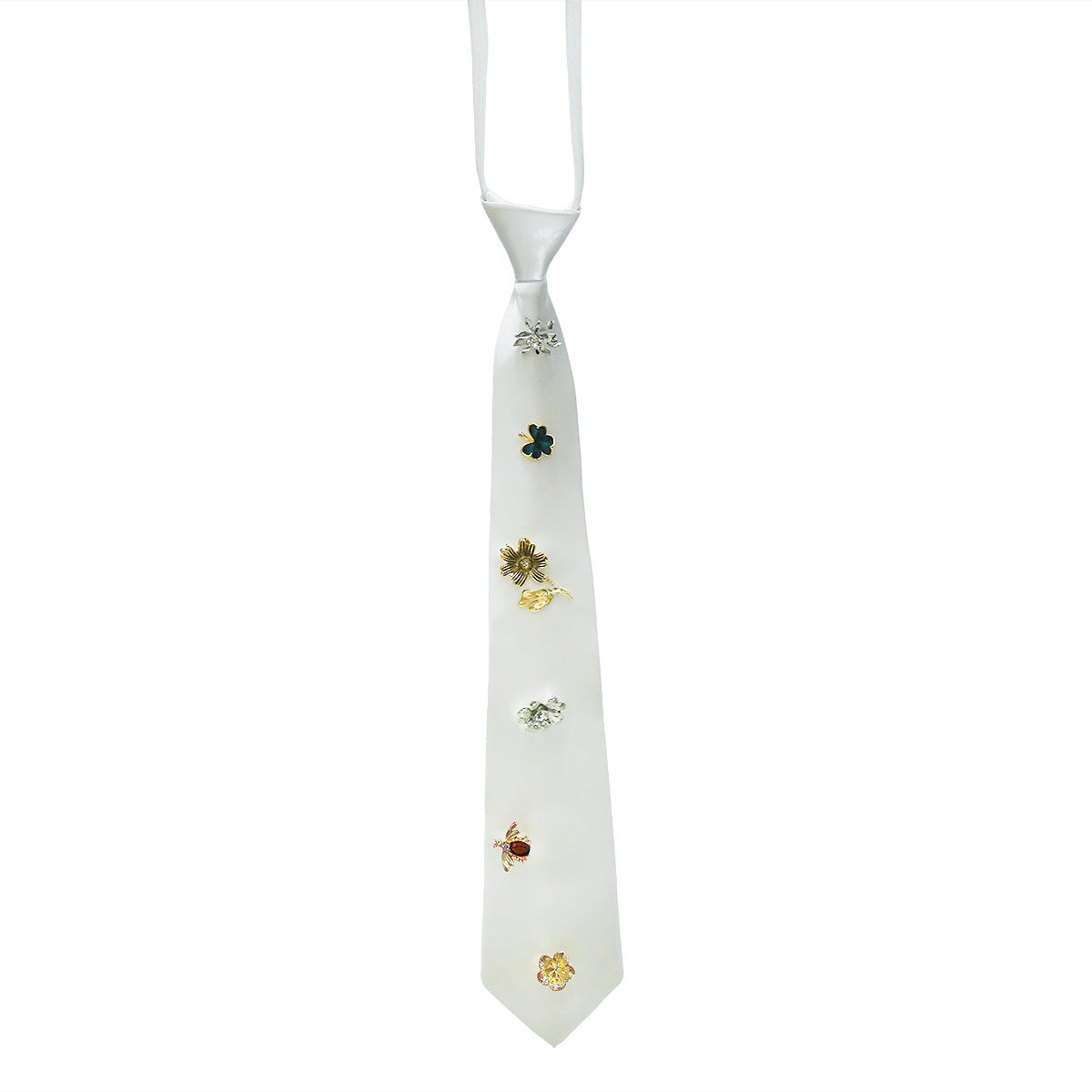 Creative Retro Suit Tie Personalized Alloy Flower Necklace
