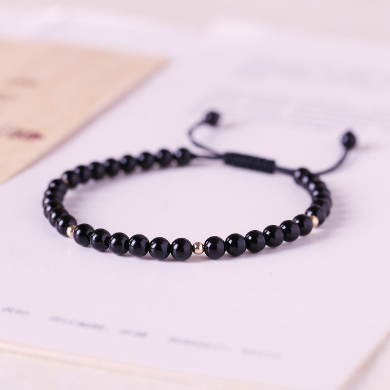 Obsidian Black Agate Carrying Strap Hand-knitted Bracelets