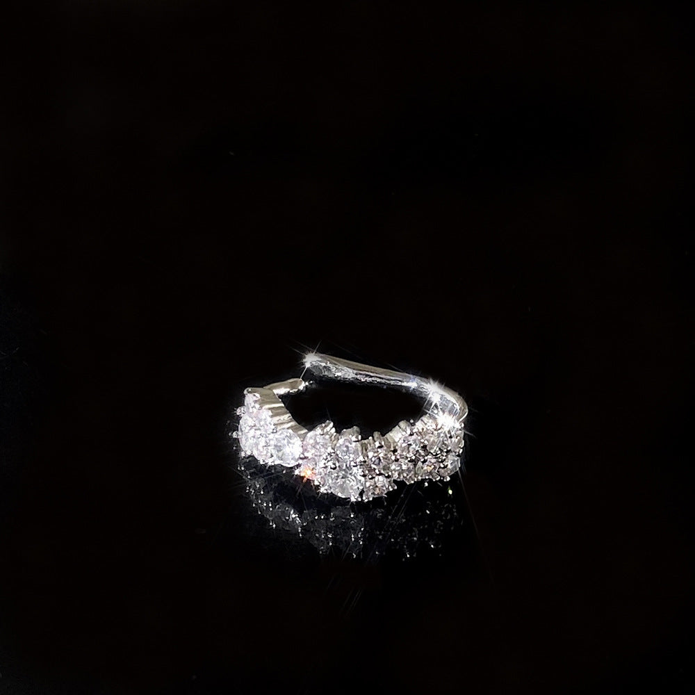 Texture Micro Inlaid Zircon Ear Clip Sweet Cool Style Versatile Earrings