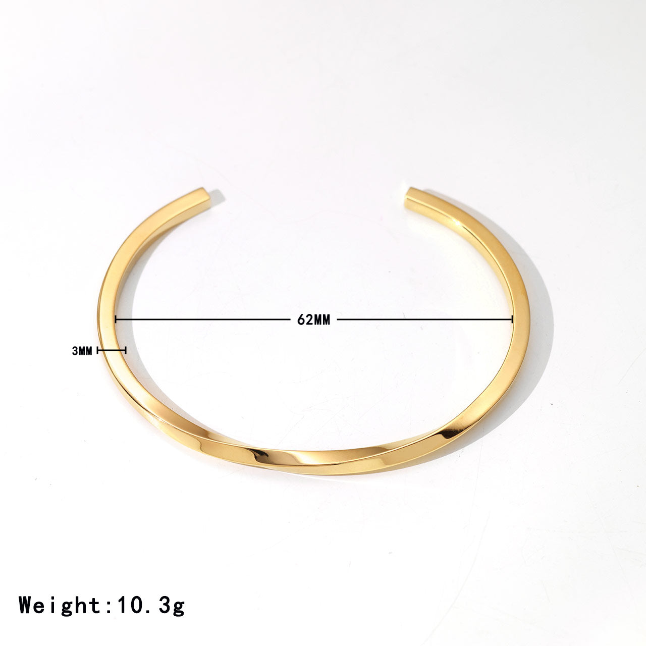 Shaped Open-end Polished Stainless Steel Personality Minimalist Elegant Design Advanced Bracelet