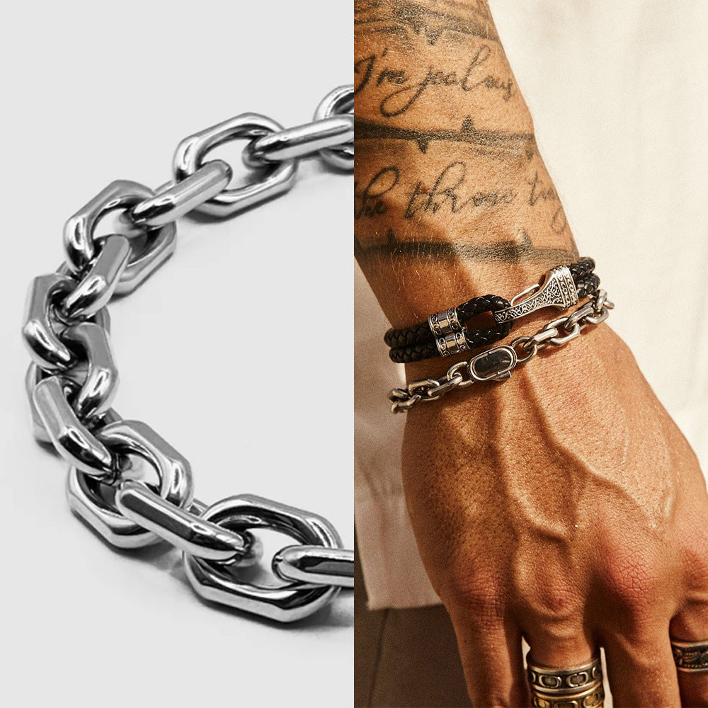 Retail Word Stainless Steel O-shaped Cross Bracelets