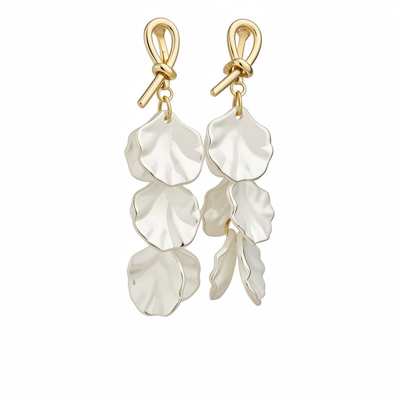 Women's Petal Fringe Bone French Simplicity Fashion Light Luxury Earrings