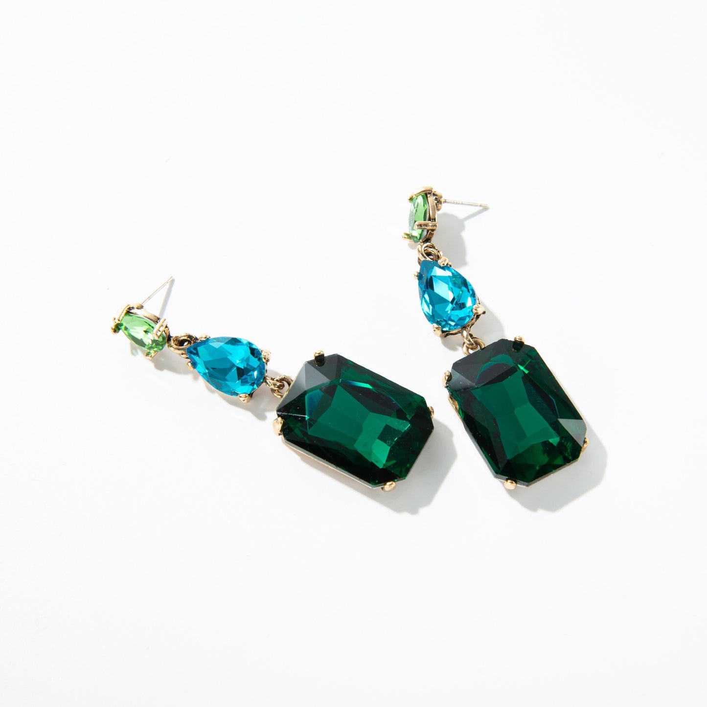 Style Gem Series Geometric Square Water Stud Earrings