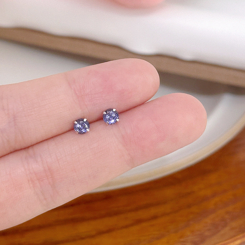 And Compact Exquisite Color Zircon Temperament Earrings