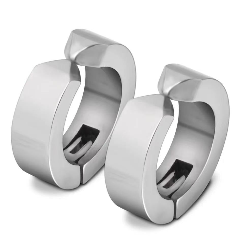 Women's & Men's Black Series Punk Titanium Steel Clips Ear Clip