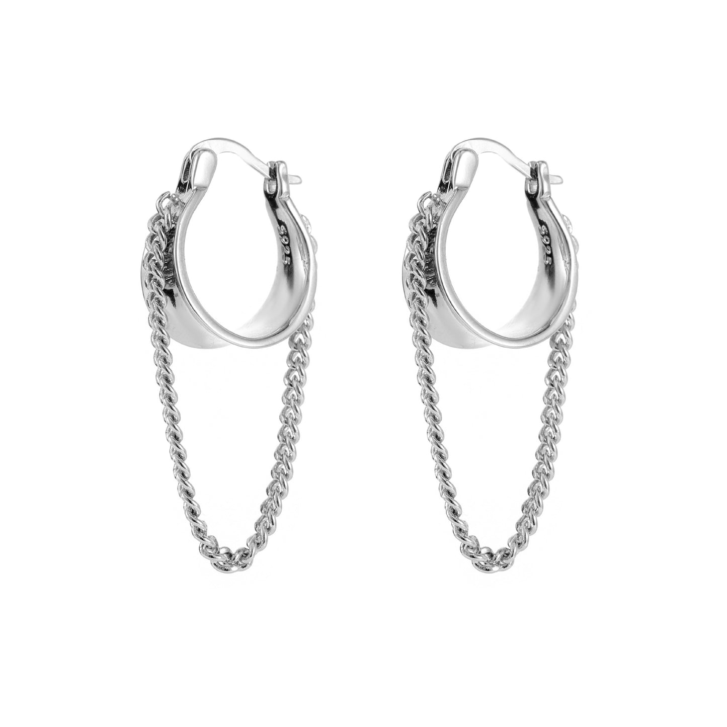 Women's Chain Ear Clip Geometric Glossy Simple Earrings