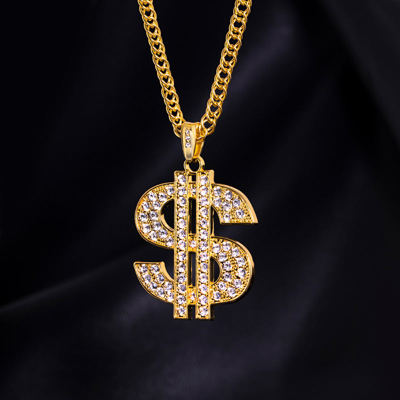 Exaggerated Dollar Symbol Sweater Chain Personality Hip Necklaces