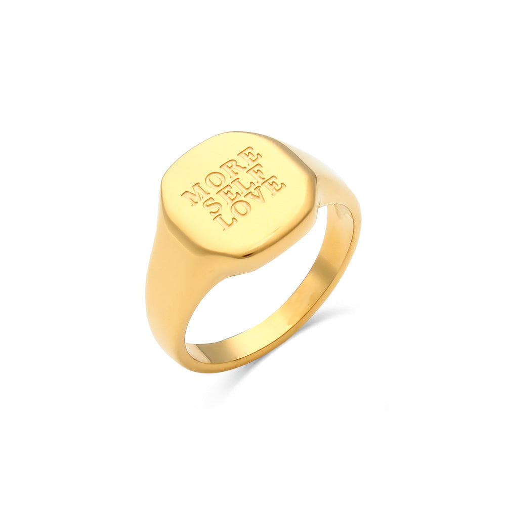 Women's Letters Special Interest Light Luxury Fashion Ring