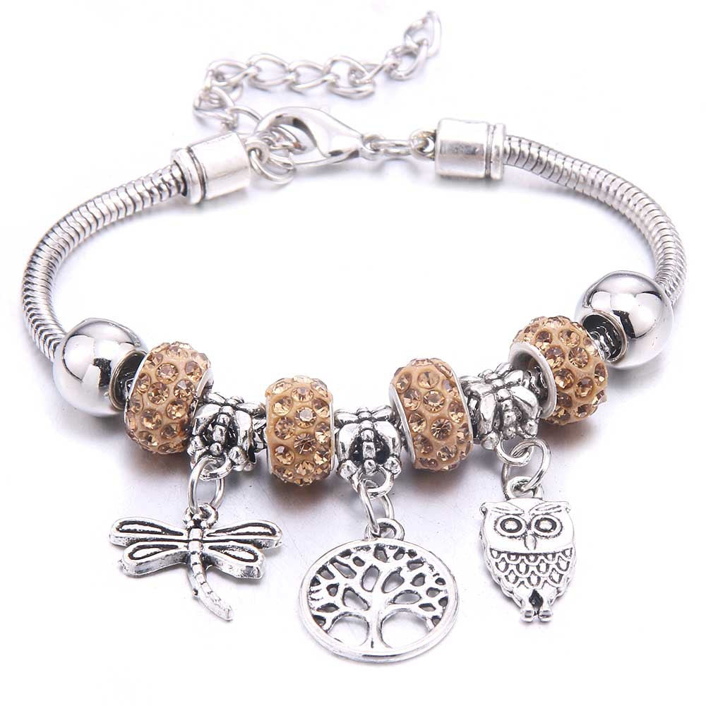 Women's Grid Popular Adjustable Crystal Love Butterfly Bracelets