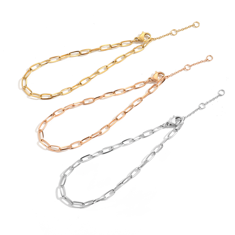 Women's Stainless Steel Brace Lace Gold-plated Chain Bracelets