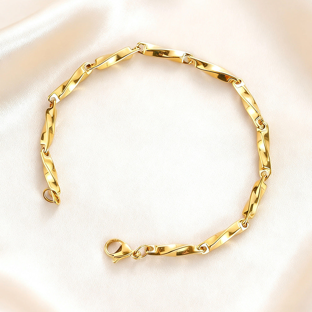Women's Luxury Mobius Titanium Steel Gold Hip Bracelet