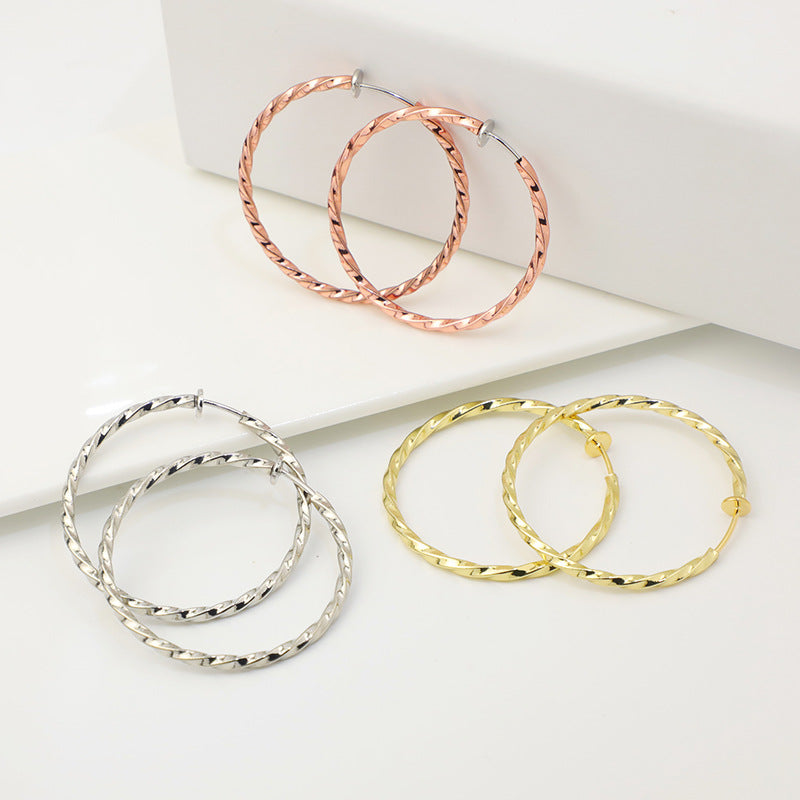 Versatile Glamorous Exaggerated Spring Twisted Big Ear Clip