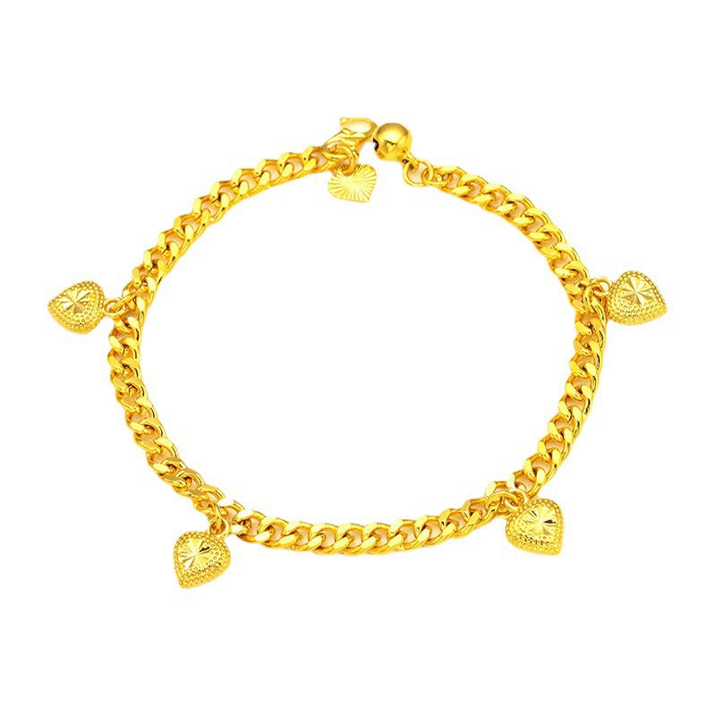 Women's Flat Style Buckle Alluvial Gold Small Peach Bracelets
