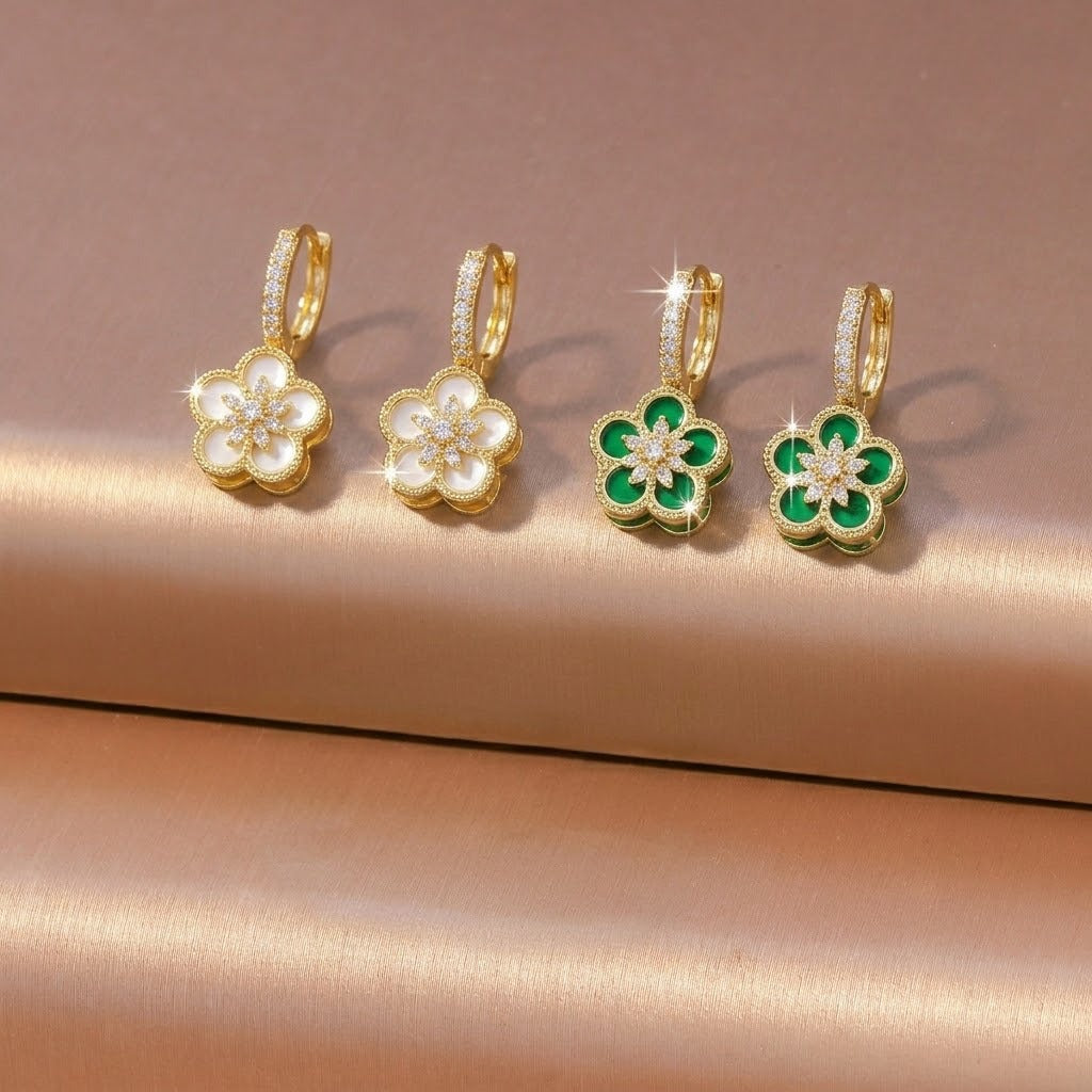 Women's Temperamental Minority Design Simple Flower Choice Earrings