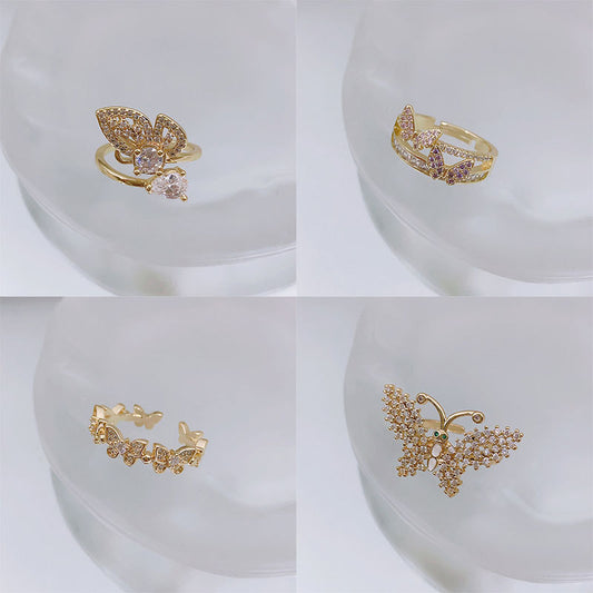 Diamant Amour Coeur Noeud Papillon Anneaux Géométriques