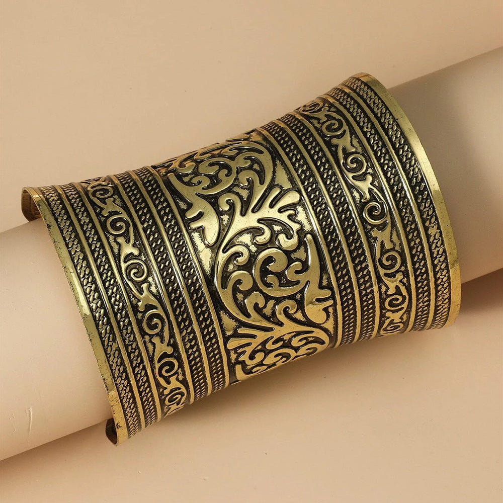 Carved Flower Iron Open Personalized Dance Long Bracelet