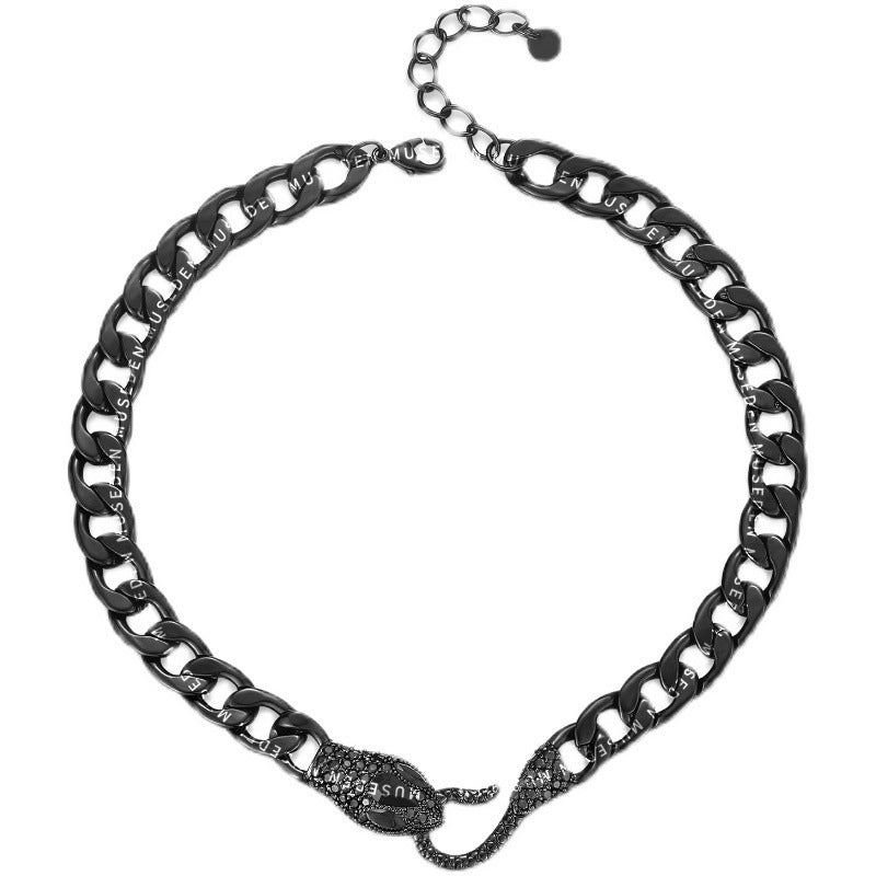 Cuban Gun Black Snake Personalized Clavicle Chain Necklaces