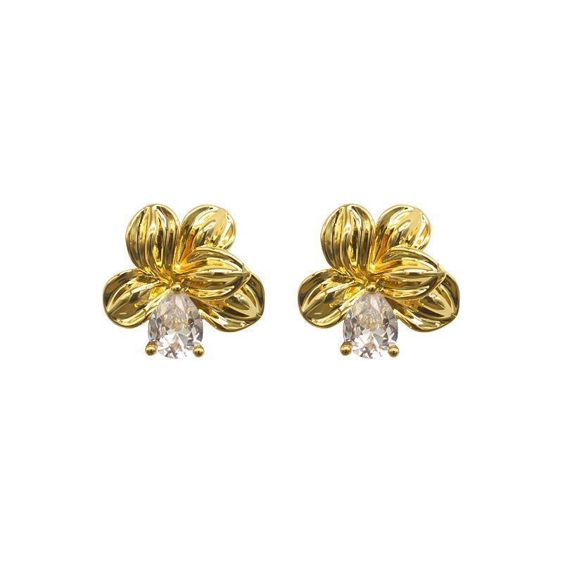 Women's Flower Niche Design Small Exquisite Gold Rings