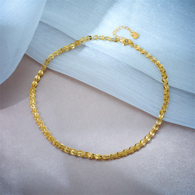 Fashion Vintage Metal Hip Hop Punk Gold-plated Titanium Steel Necklaces