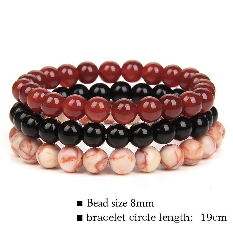 Bracelets de perles en pierre naturelle pour femmes, hommes et ornements à la mode