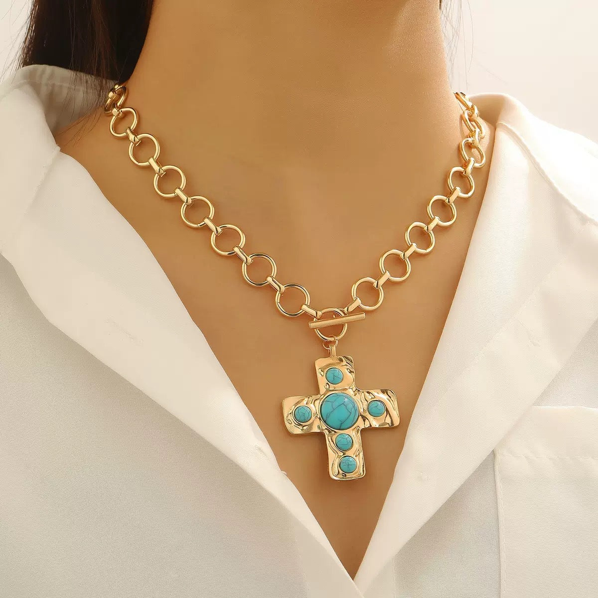Creative Exaggerated Personalized Cross Geometric Metal Earrings