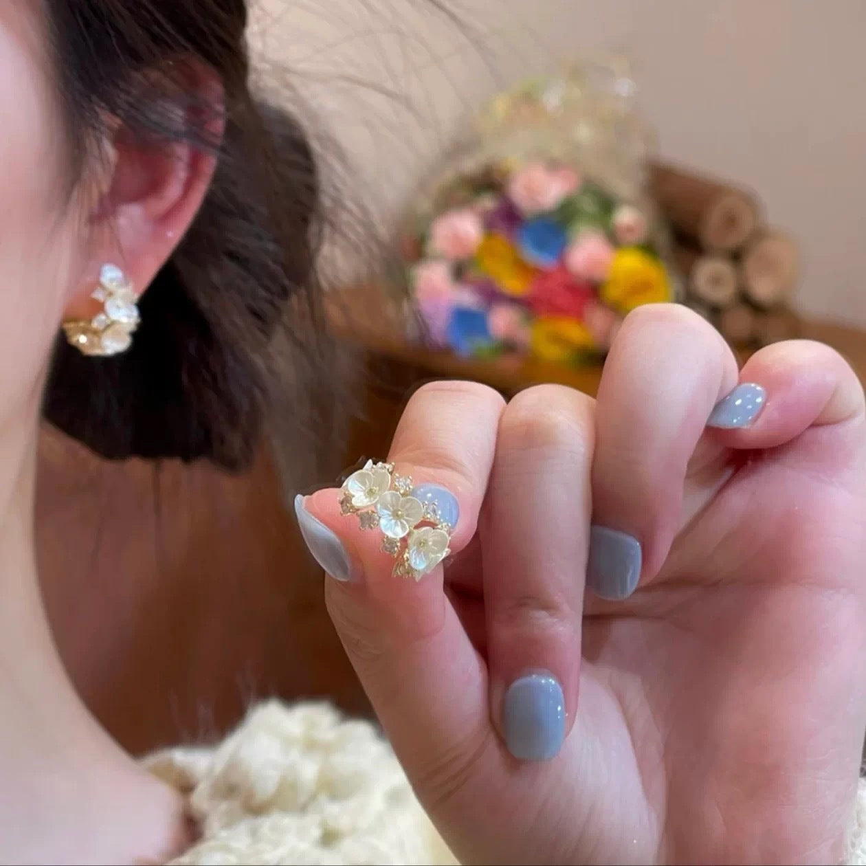 Sier Needle Light Luxury Minority Bow Zircon Pearl Elegant Tassel Earrings