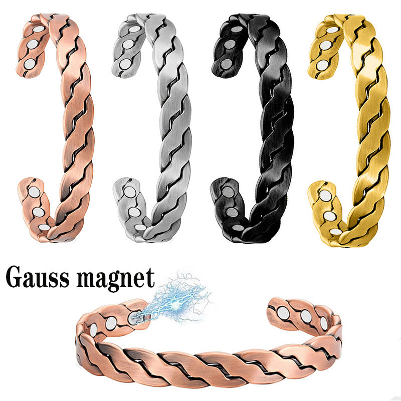 Offene, verstellbare magnetische Vintage-Armbänder mit kreativem Weben