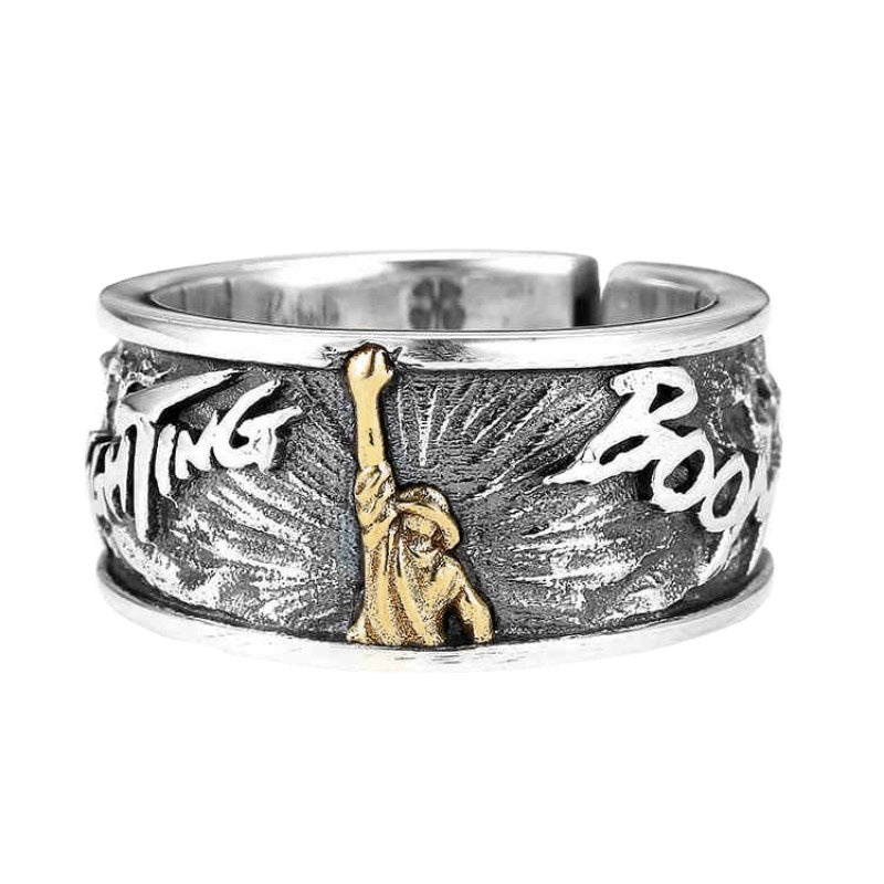 Men's Couple Thai Sier Hip Hop Open Rings