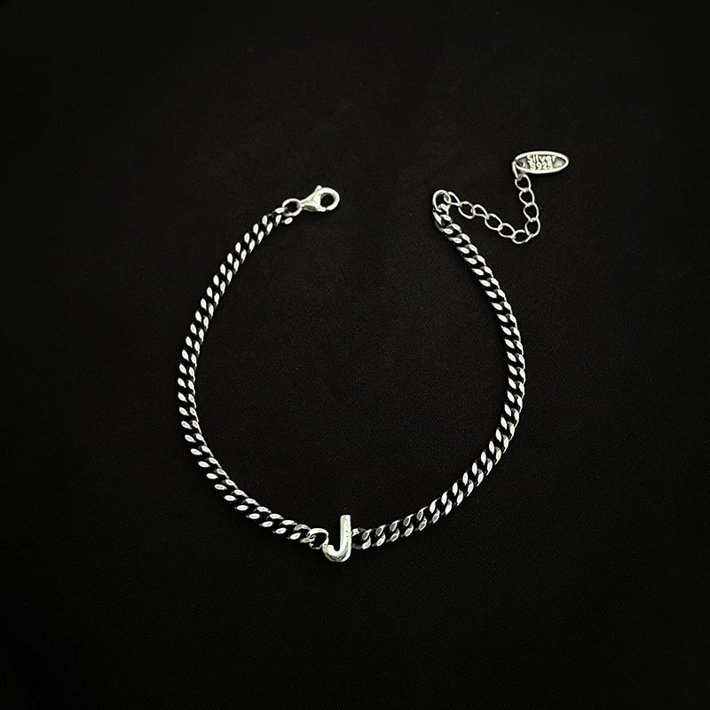 Bracelets d'intérêt spécial avec lettres anglaises en argent Sterling de Style coréen pour femmes