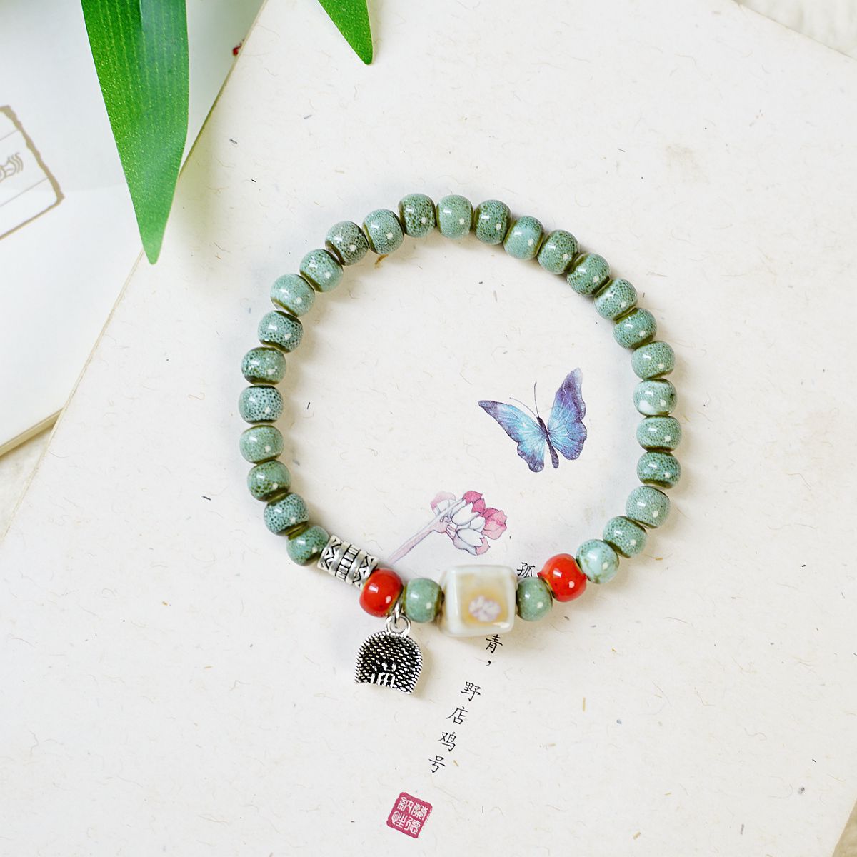 Women's Ceramic Ornament Ethnic Artistic Butterfly Accessories Bracelets