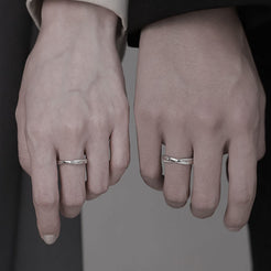 French Love You Couple Pair Sier Rings – Nutricaodiaria