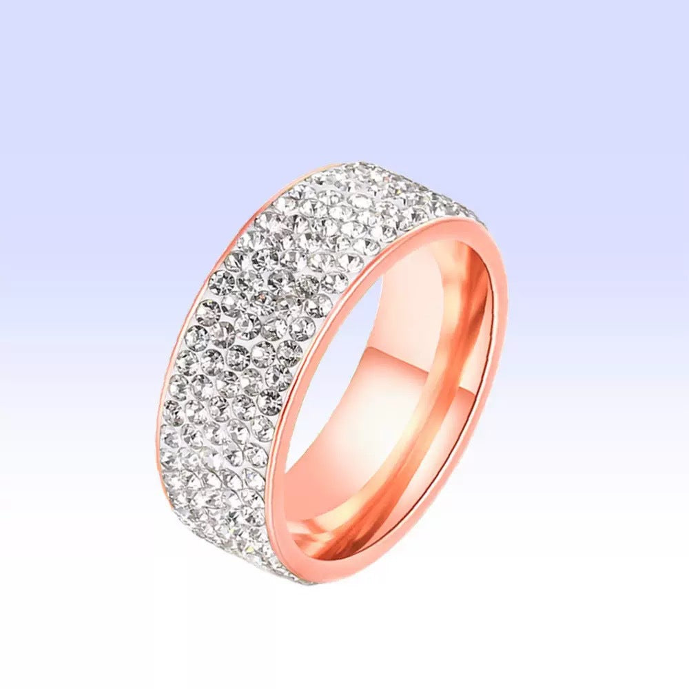 Half Diamond Starry Sky Light Luxury Simple Titanium Rings