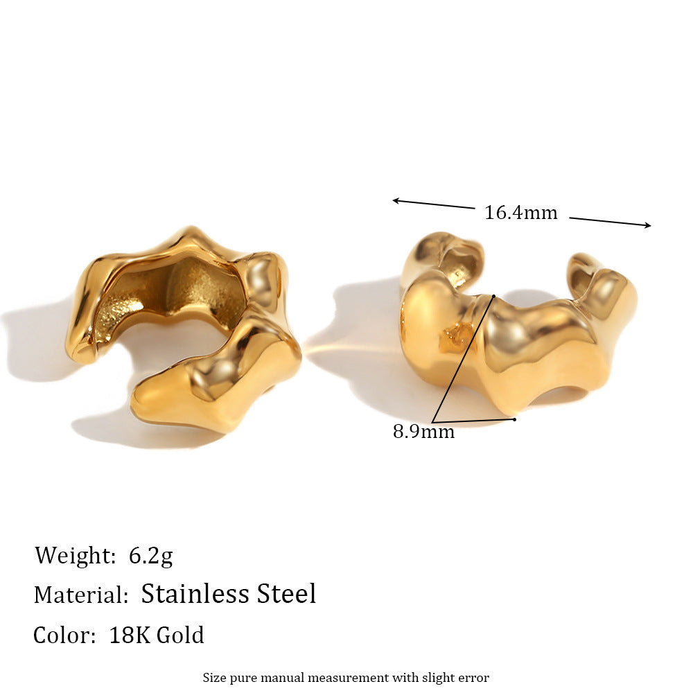 Women's Fashion Minority Design Stainless Steel Gold-plated Elegant Bamboo Joint Small Ear Clip