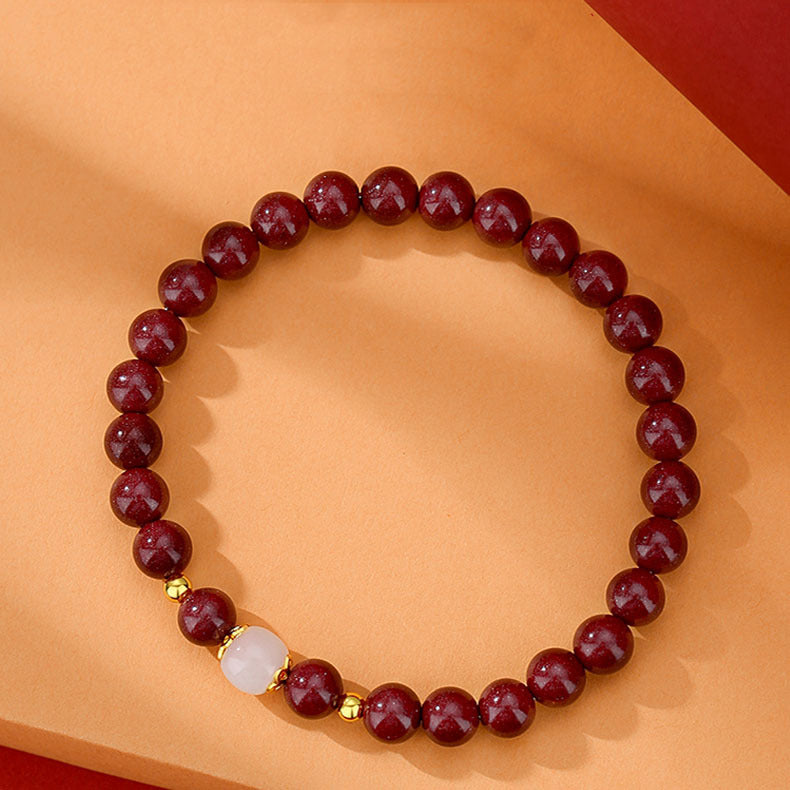 Women's Sier Jade Lucky Beads Purple Gold Bracelets