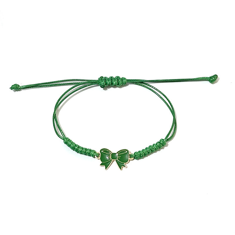 Girlfriends Friendship Alloy Dripping Oil Bow Wax Line Bracelets